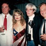 Bob Guccione, Pia Zadora, Andy Warhol and Zadora's husband, financier Meshulam Riklis. September 1983.